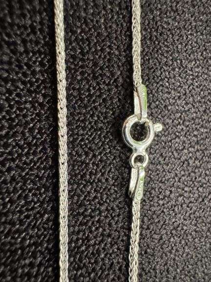 Italian 1mm Spiga Wheat Sterling Silver 925 Chain 24" Necklace