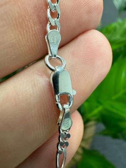 Sterling Silver Baby ID Bracelet 080 Figaro 5.5 Inches