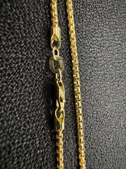 10k Yellow Gold-Hollow Round Box Link Chain 1.8mm Necklace 30"