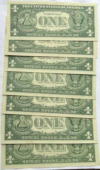 7 Various CH CU  1957 & A & B $1 Silver Certificates.