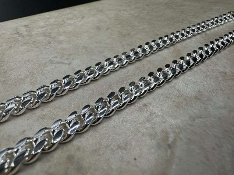 Sterling Silver Solid Miami Cuban Link Chain 6.8mm 925 Italy Heavy Curb Necklace 24" Inch
