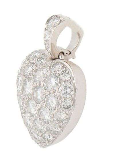 Vintage Cartier 0.46ctw Diamond Heart Pendant in 18K