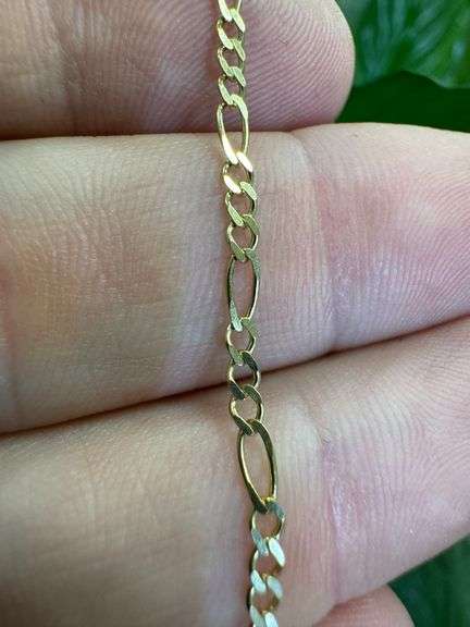 14k Yellow Gold Solid Figaro Link Chain 2.6mm Necklace 26"