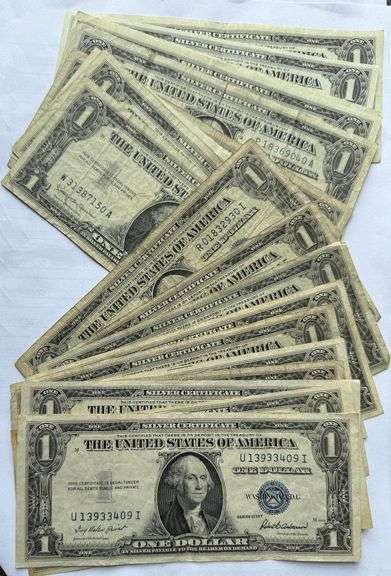 10 1935 &10 1957 Various Series $1 Silver Certificates