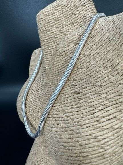 Sterling Silver 925 Real Snake Italian Chain 16" Necklace