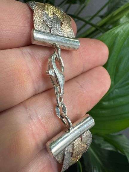 Italian Four Strand Gold Plated Sterling Silver Bracelet in 7"