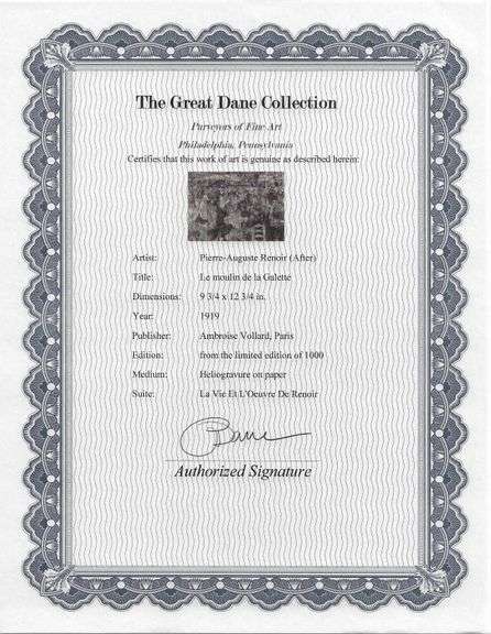 Limited Edition Pierre-Auguste Renoir (After) Original Heliogravure 1919