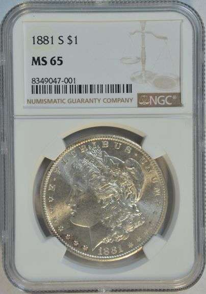 Gorgeous Gem BU 1881-S Morgan Silver Dollar. NGC MS65