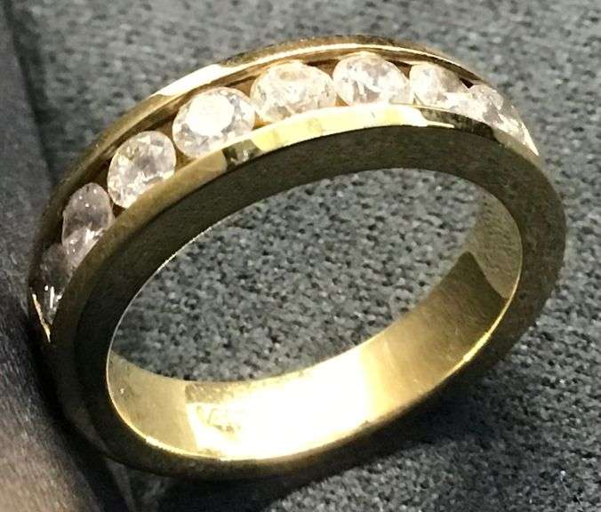 DAZZLING 14K YELLOW GOLD NATURAL DIAMOND WEDDING BAND