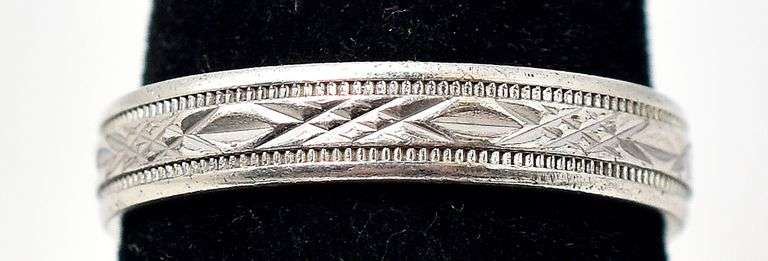 Simple Engraved Band Ring in Sterling