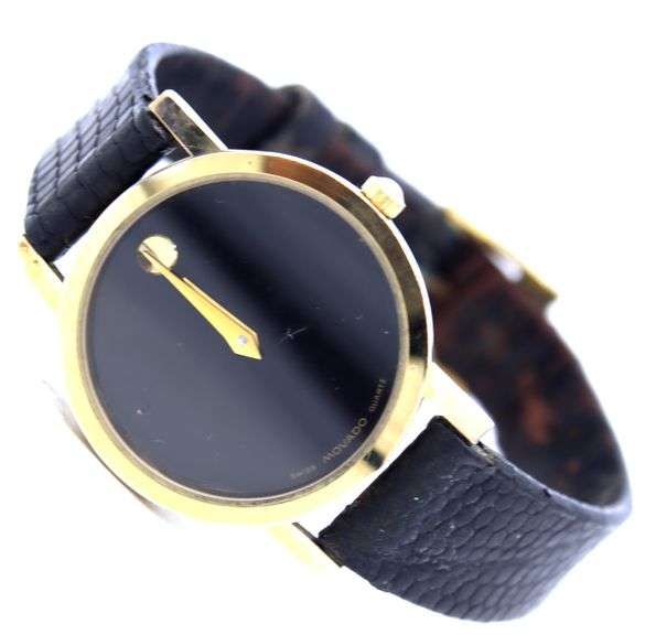 Movado Museum 24mm quartz black dial watch