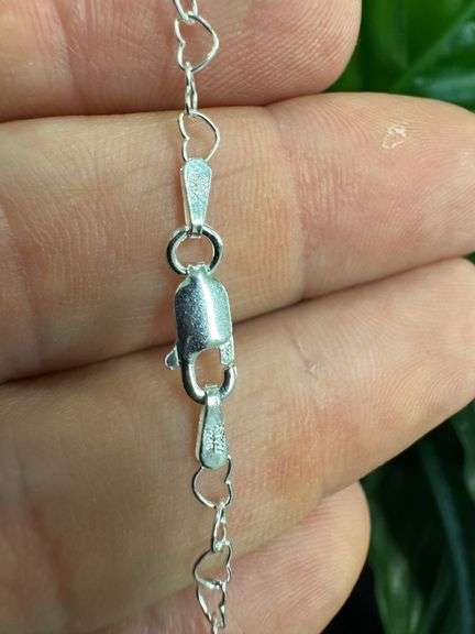 Sterling Silver Italian Love Heart Chain 3mm Solid 925 Italy Infinity Promise Necklace 15"