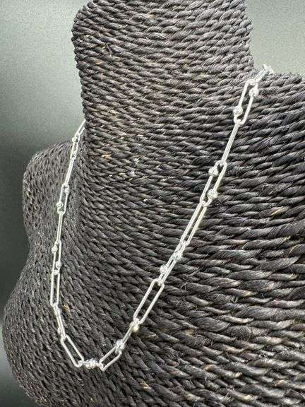 Sterling Silver Paperclip Offset DC Bead 8mm