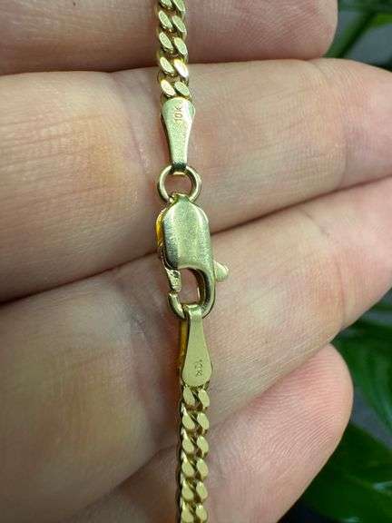 10k Yellow Gold Diamond Cut Miami Cuban Chain 16" Necklace