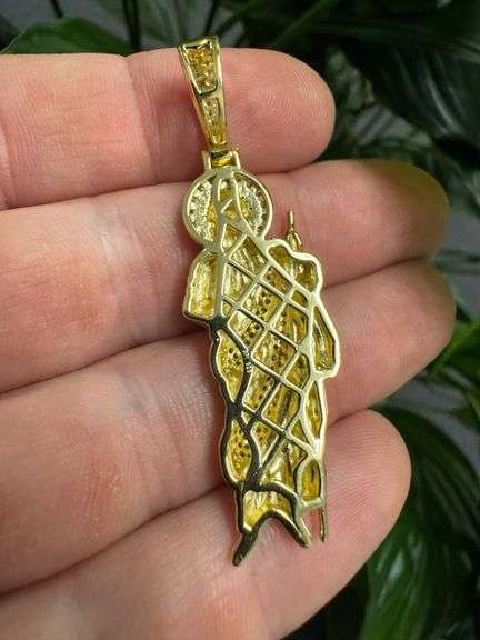 Gold Plated 925 Sterling Silver CZ St Jude Hip Hop Pendant