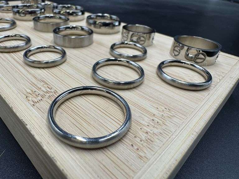 Lot of 20 Stainless Steel Bands 316L Various Sizes & Styles