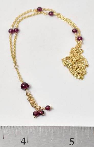 Adorable 14K Yellow Gold Beaded Tassel Necklace