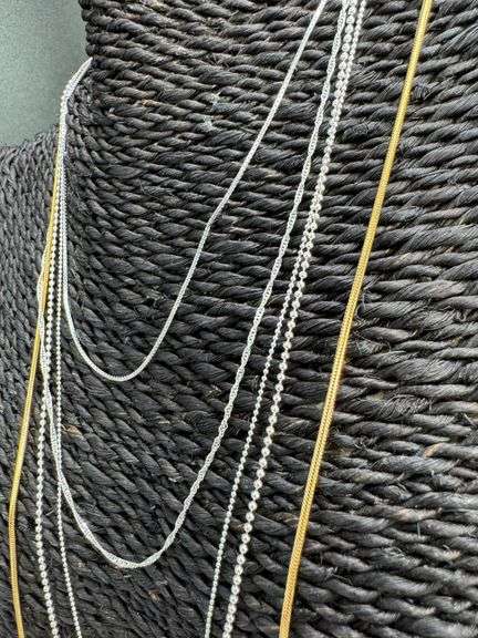 Sterling Silver 925 Italy  5 Piece Layered Chain Set 36",24",22",18",16"