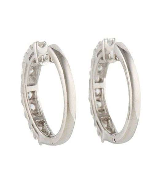 Sonia Bitton 1.60ctw Diamond Shared Prong Hoop Earrings in 14K
