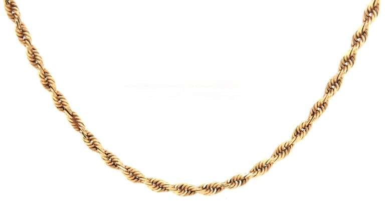 Useful 2.8 MM 14K YG Rope Necklace