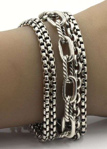 David Yurman multi row chain bracelet 29mm