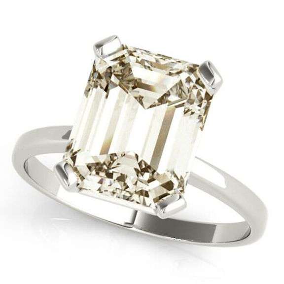 Sparkling 2.5 Ct Golden Amber Ice Simulated Lab Diamond Ring