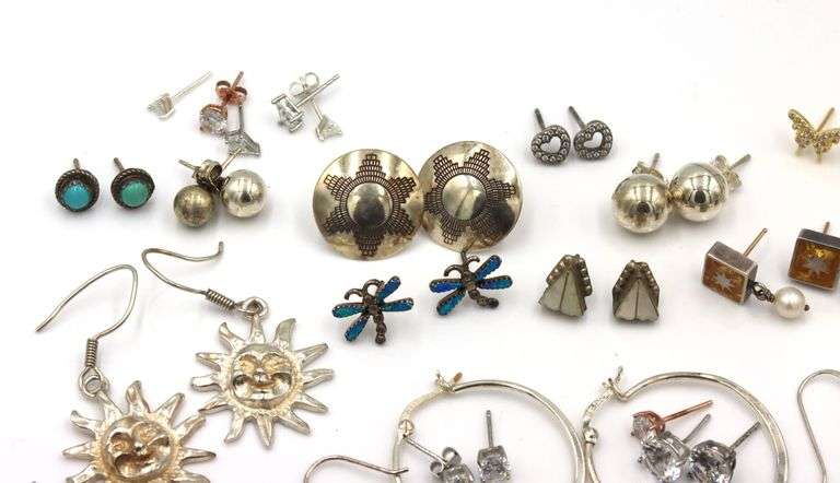 Group lot of vintage 925 sterling silver earrings
