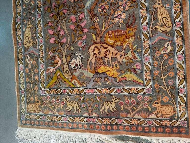 Vintage Silk & Gold Hereke Rug 2.1x3.4
