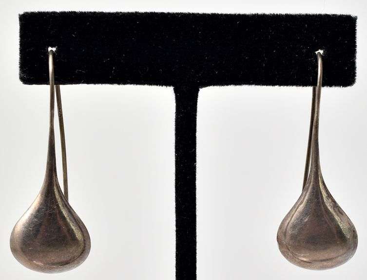 Tear Drop Dangle Earrings in Sterling Silver