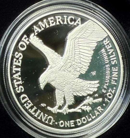 2023 W  Proof Silver Eagle With Box & Paper.