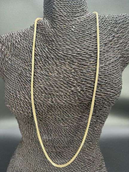 10k Yellow Gold-Hollow Franco Wheat Rope Chain 3mm Necklace 28"