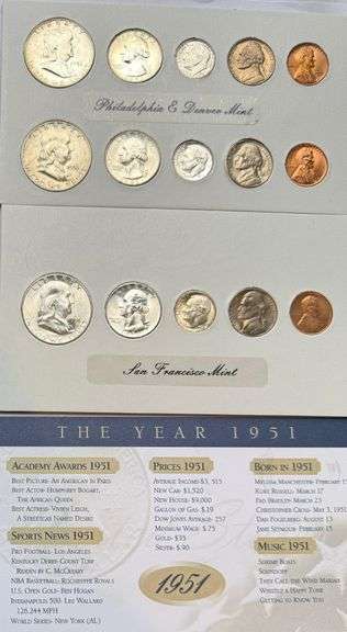 Vintage 1951 BU Year Set.