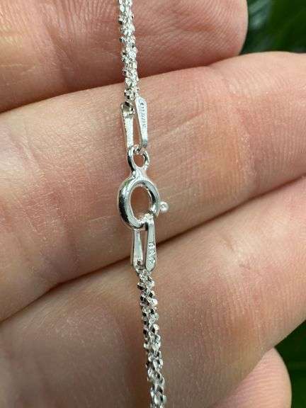 Italian 925 Sterling Silver 1.65mm Diamond Cut Margarita Chain 18" Necklace