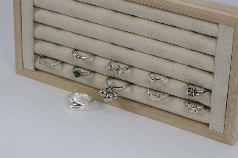 Sterling Silver Curated Ring Assortment Various Sizes & Styles (10 Ring Lot)