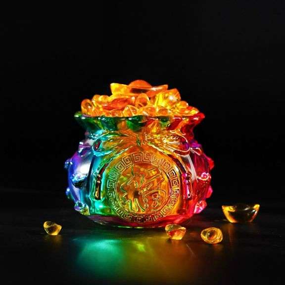 Crystal Glass Wealth Money Bag