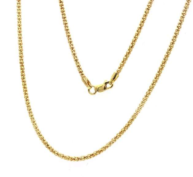 Popular 14K YG Popcorn Link Necklace