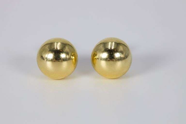 10k Yellow Gold 8mm Round Ball Stud Earrings