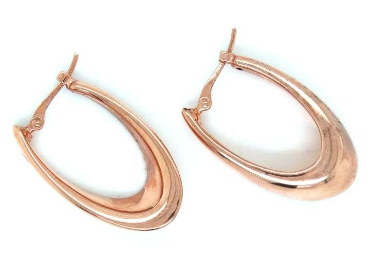 14kt Rose gold Abstract hoops