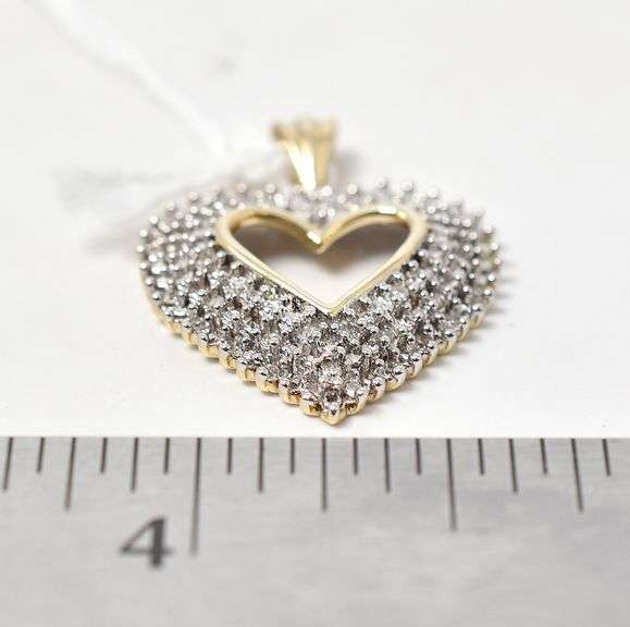 Brilliant Diamond Heart Pendant in 10K Yellow Gold