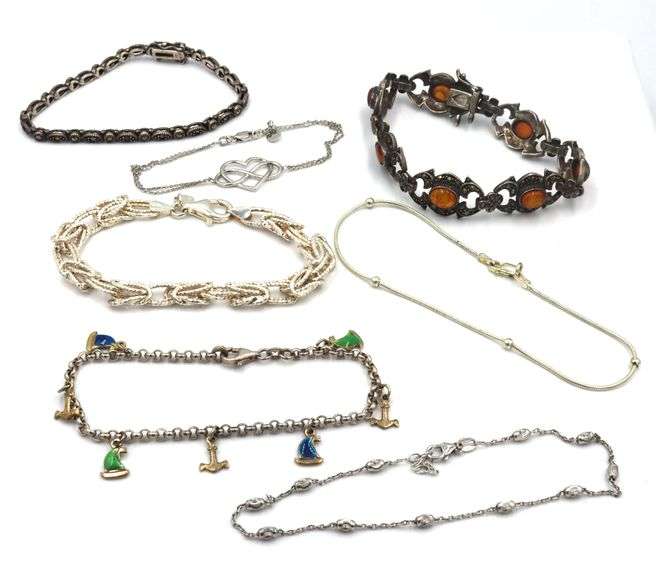 Vintage 925 sterling silver group lot of  bracelets
