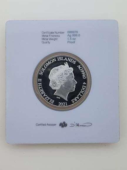 2021 PAMP Made Solomon Islands $4 Coin. 1.5ozt Fine