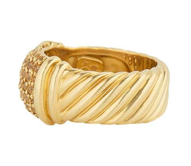 David Yurman 0.39ctw Yellow Sapphire Metro Band Ring in 18K