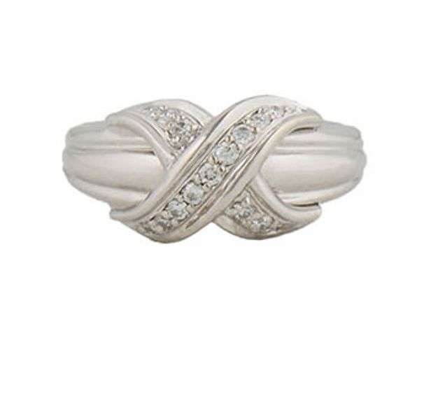 Tiffany & Co. 0.24ctw Diamond Signature X Crossover Ring in 18K