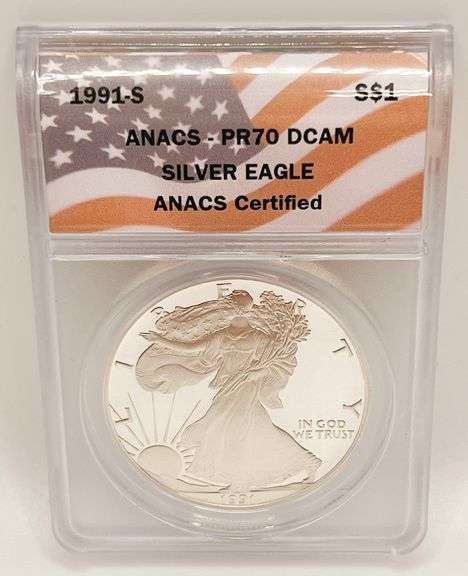 1991-S PR70 ASE Silver Eagle Certified