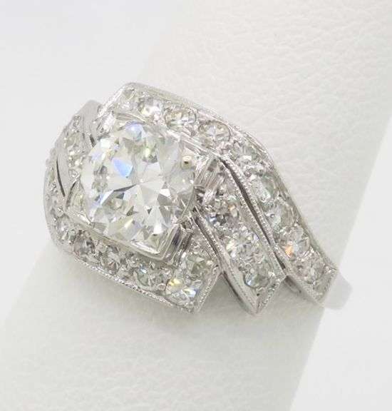 Platinum Vintage Diamond Ring with 1.65CTW of Diamonds
