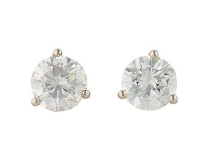 2.07ctw Round Diamond Solitaire Stud Earrings in 14K