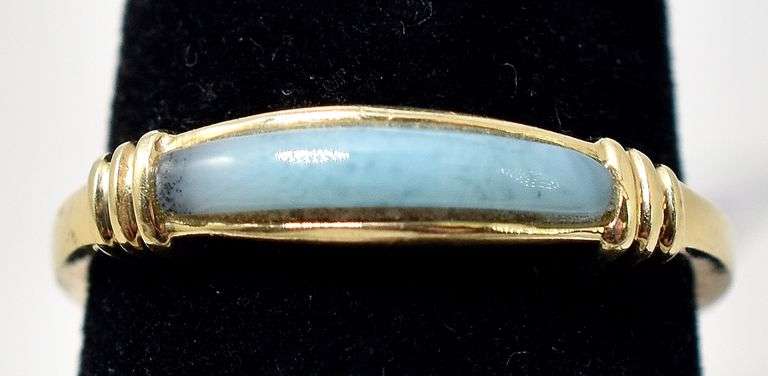 Lavish Larimar Ring in 14K Yellow Gold