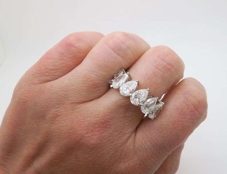 11.53CTW Pear Shaped Diamond Eternity Band in Platinum