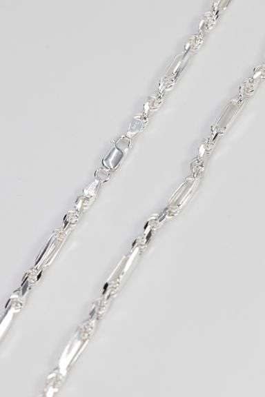 Sterling Silver Long Rope Figarope 3.8mm Wide Knot Figaro Link Necklace Chain 18"