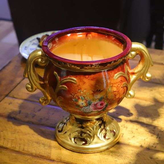 Roman-Style Pedestal Compote Vase with Handles